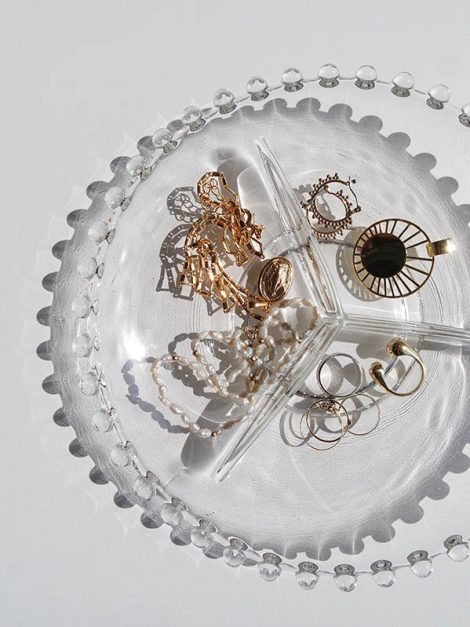 Glass Jewelry Trinket Dish Vintage