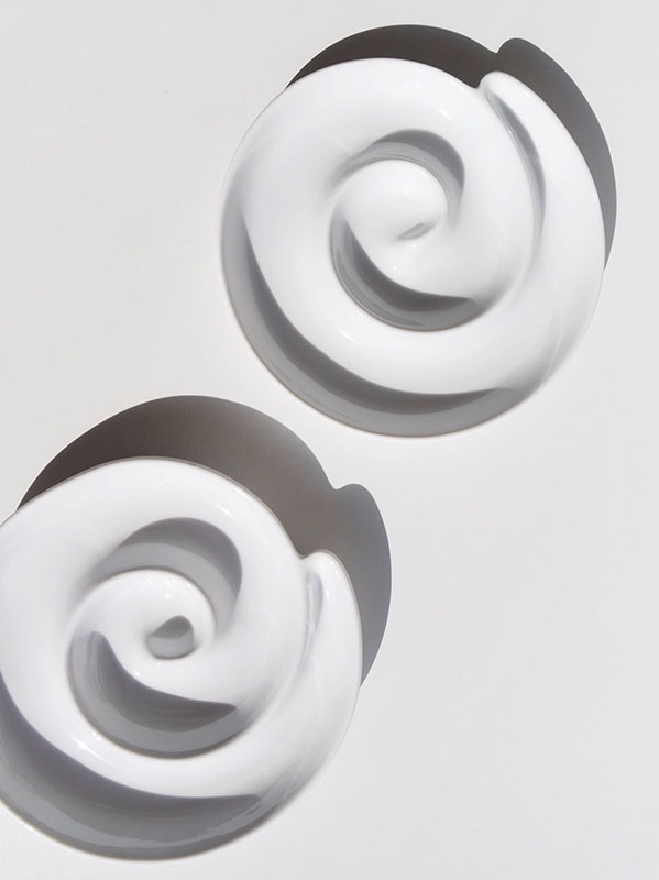 Ceramic White Swirl Jewelry Trinket Dish