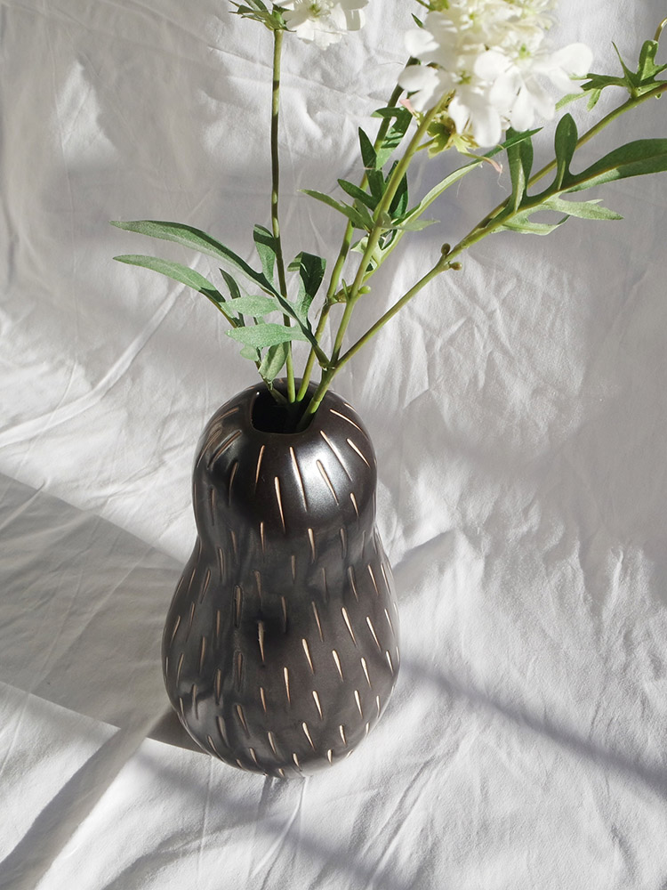 ceramic dark brown vase