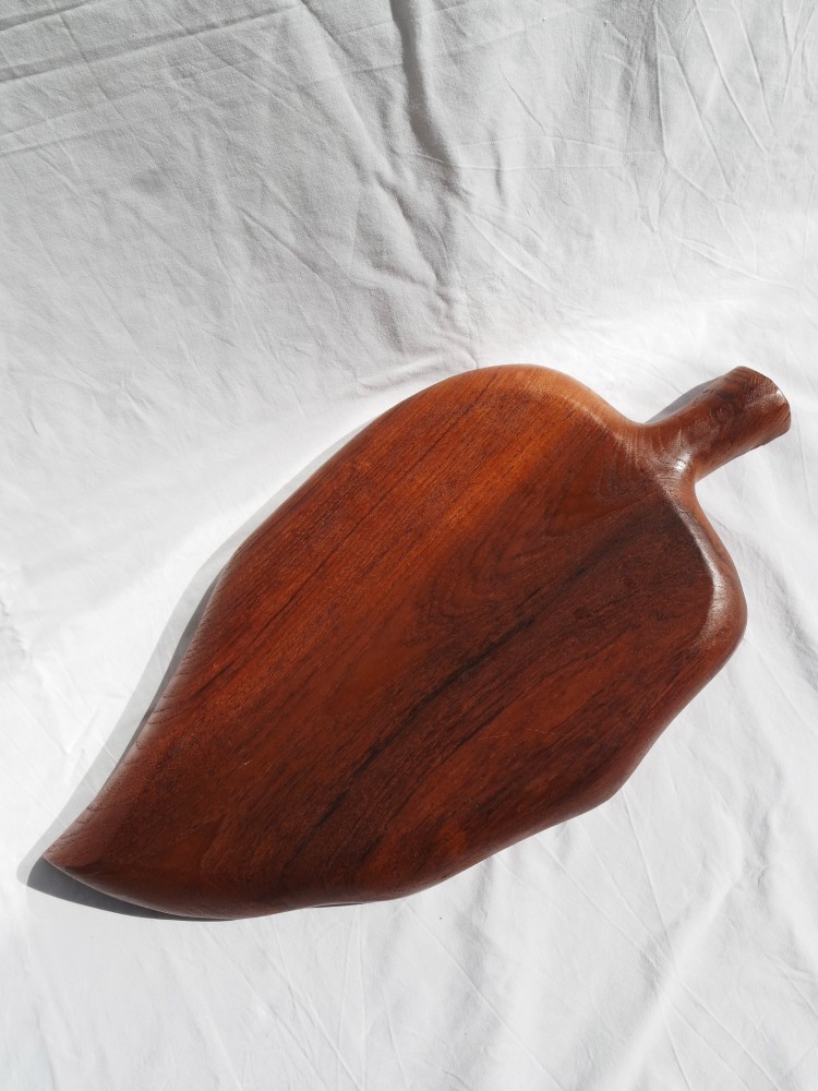 Large hand-carved Danish ‘60s teak wood platter
